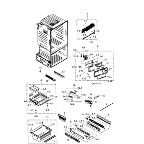 Freezer Diagram and Parts List for RF263TEAESR AA-01 Samsung Refrigerator