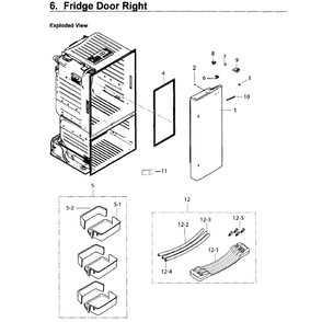 Fridge Door R Diagram and Parts List for RF263BEAESP AA-04 Samsung Refrigerator