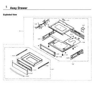 Drawer Diagram and Parts List for NE58K9560WS AA-0000 Samsung Range