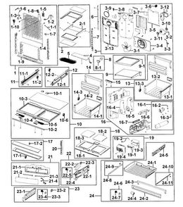 Refrigerator Diagram and Parts List for RFG293HARS XAA-0000 Samsung Refrigerator