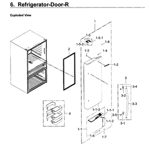Fridge Door R Diagram and Parts List for RF30KMEDBSR AA-02 Samsung Refrigerator