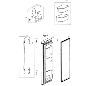 Refrigerator Door Right Diagram and Parts List for RF266ABRS XAA-00 Samsung Refrigerator