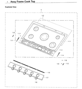 Frame Diagram and Parts List for NA30K6550TS AA-0000 Samsung Cooktop