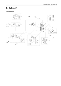 Cabinet 1 Diagram and Parts List for RF28R7351DT AA-00 Samsung Refrigerator
