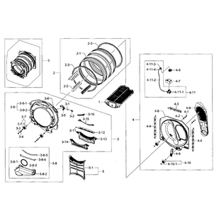 Part Location Diagram of DC97-08698E Samsung Assembly DRUM BACK;SQUALL-DR