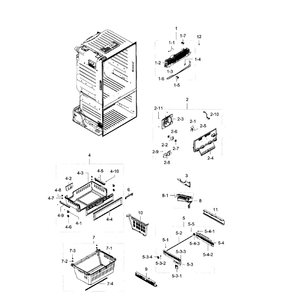 Freezer Diagram and Parts List for RF28HFEDBSR AA-06 Samsung Refrigerator