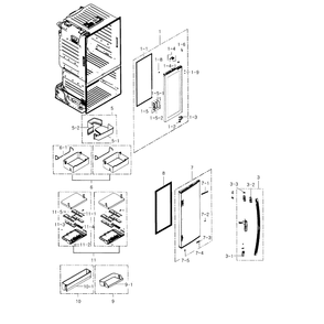 Part Location Diagram of DA82-02487A Samsung Door Foam Assembly