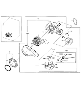 Motor Assy Diagram and Parts List for DV361GWBEWR A3-0001 Samsung Dryer