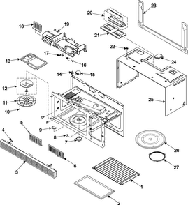 Body/cavity/elements Diagram and Parts List for SMH7150CC XAA Samsung Microwave