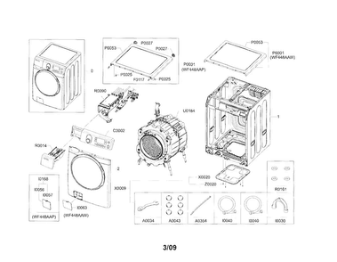 Main Diagram and Parts List for WF448AAP XAC Samsung Washer