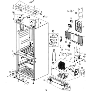 Cabinet Diagram and Parts List for RFG297AARS XAA-0000 Samsung Refrigerator