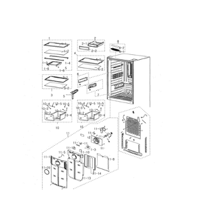 Refrigerator Diagram and Parts List for RB194ACRS XAC-00 Samsung Refrigerator