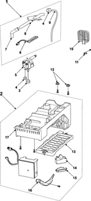 Ice Maker Diagram and Parts List for RS2623SH XAA Samsung Refrigerator