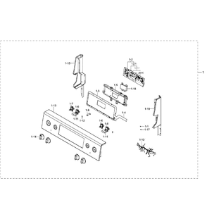 Control Panel Diagram and Parts List for NE59J7630SS AA-0002 Samsung Range