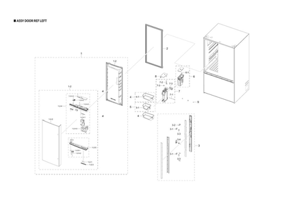 Part Location Diagram of DA91-05271X Samsung Assy door foam-ref left