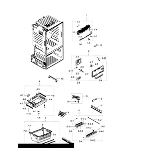Freezer Diagram and Parts List for RF28HDEDPBC AA-01 Samsung Refrigerator