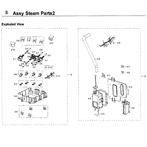 Steam 2 Diagram and Parts List for NV51K6650DG AA-0000 Samsung Wall Oven