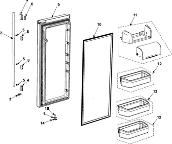 Part Location Diagram of DA64-01588A Samsung Bar Handle