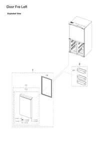 Left Freezer Door Parts Diagram and Parts List for RF29A9771SR AA-00 Samsung Refrigerator