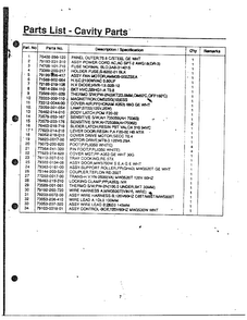 Cavity Parts Page 2 Diagram and Parts List for MW3530W XAA Samsung Microwave