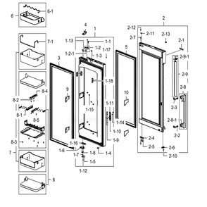 Fridge Door R Diagram and Parts List for RF28K9380SG (AA)(0003) Samsung Refrigerator