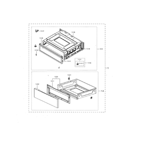 Drawer Diagram and Parts List for NE59N6650SS AA-00 Samsung Range
