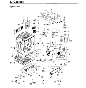 Cabinet Diagram and Parts List for RF23HCEDBWW AA-0003 Samsung Refrigerator
