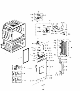 Left Door Diagram and Parts List for RF28HMEDBWW AA-0005 Samsung Refrigerator