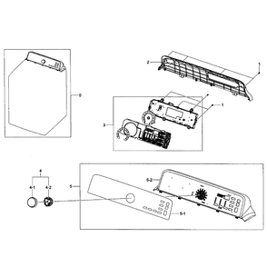 Control Panel Diagram and Parts List for DV456GWHDWR AA-0001 Samsung Dryer