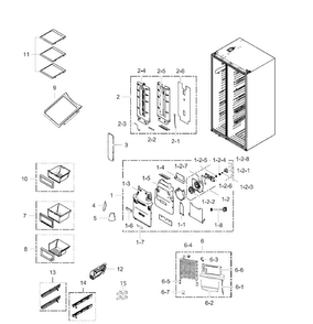 Fridge Asy Diagram and Parts List for RH25H5611BC AA-0001 Samsung Refrigerator
