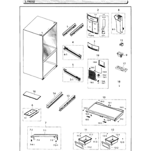 Fridge Diagram and Parts List for RF26HFENDWW AA-01 Samsung Refrigerator