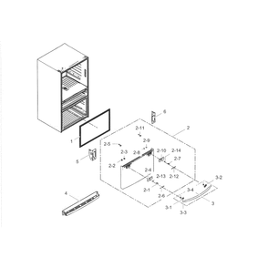 Freezer Door Diagram and Parts List for RF28HMELBSR AA-01 Samsung Refrigerator