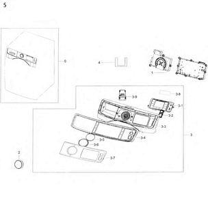 Control Panel Diagram and Parts List for WF50K7500AW A2-0011 Samsung Washer