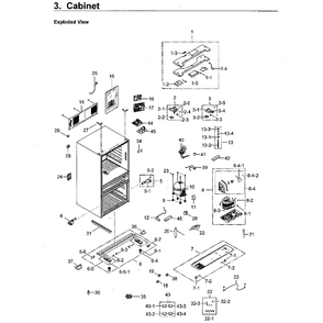Cabinet Diagram and Parts List for RF23M8090SG AA-0000 Samsung Refrigerator