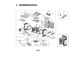 Unit Diagram and Parts List for NX58M6630SS AA-00 Samsung Range