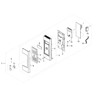 Part Location Diagram of DE64-02528A Samsung INLAY-CONTROL PANEL;BETT