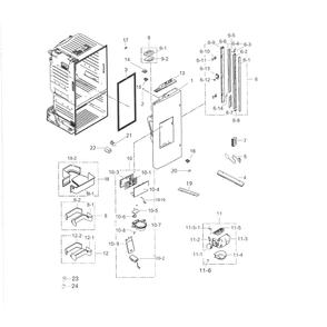 Fridge Door L Diagram and Parts List for RF263TEAEBC AA-03 Samsung Refrigerator