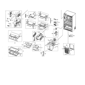 Fridge Diagram and Parts List for RF22NPEDBSR AA-00 Samsung Refrigerator