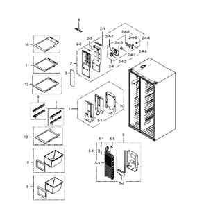 Part Location Diagram of DA96-00679H Samsung Evaporator Assembly