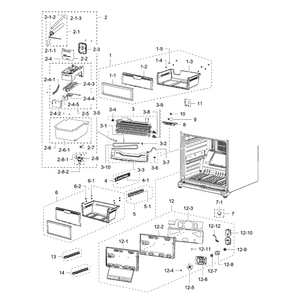 Freezer Diagram and Parts List for RB215ABPN XAA-00 Samsung Refrigerator