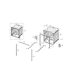 Tub Diagram and Parts List for DW80F800UWS AA-01 Samsung Dishwasher