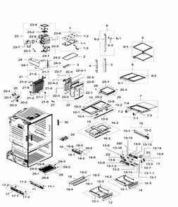 Fridge Diagram and Parts List for RF28HFEDTBC AA-0007 Samsung Refrigerator