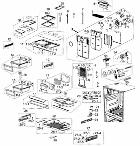 Refrigerator Diagram and Parts List for RF268ACWP XAA-0000 Samsung Refrigerator