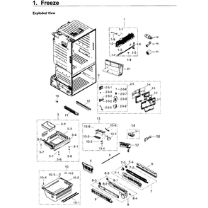 Freezer Diagram and Parts List for RF263TEAEWW AA-04 Samsung Refrigerator