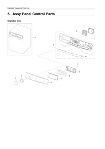 Control Panel Assembly Diagram and Parts List for WF45R6100AC US-02 Samsung Washer