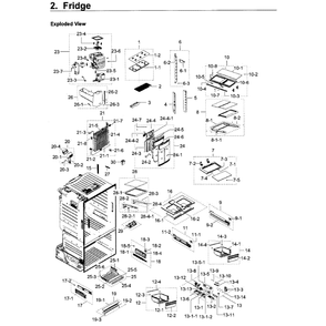 Fridge Diagram and Parts List for RF23HCEDBSR AA-0011 Samsung Refrigerator