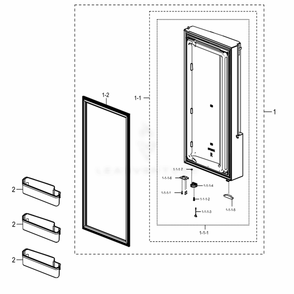 Freezer Door R Diagram and Parts List for RF28K9070SR (AA)(0006) Samsung Refrigerator