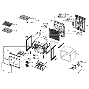 Cabinet Diagram and Parts List for NE595R1ABSR AA-01 Samsung Range