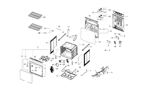 Part Location Diagram of DG31-00007A Samsung Range Convection Fan Motor