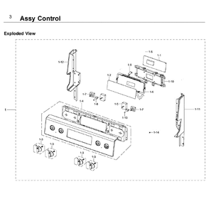 Control Diagram and Parts List for NE59J3420SW AA-07 Samsung Range
